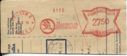 Böhmen Und Mähren Absenderfreistempel Pilsen6 Skoda Paketkartenabschnitt 28.8.44 - Covers & Documents