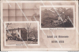 Cm522 Cartolina Chiusa San Michele Saluti Dal Ristorante Buon Aria Torino 1940 - Autres & Non Classés