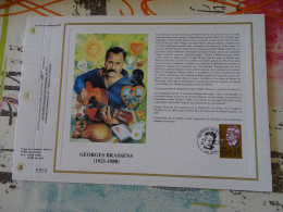 Tirage Limité Classeur Timbre Premier Jour  C.E.F Georges Brassens  1990 - Documents Of Postal Services