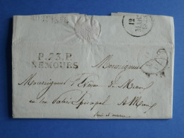 FRANCE  LETTRE EN PORT   1828   PETIT BUREAU  NEMOURS A MEAUX  +LONG TEMOIGNAGE  ++AFF. INTERESSANT+DP12 - 1801-1848: Précurseurs XIX