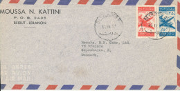 Lebanon Air Mail Cover Sent To Denmark - Líbano