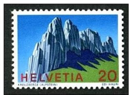 GEOLOGY Alps Alpen Alpes MOUNTAIN KREUZBERGE  BERGE  MONTAGNES SWITZERLAND 1969 MI 911  MNH - Montañas