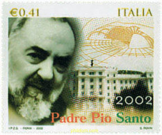 99121 MNH ITALIA 2002 CANONIZACION DLE PADRE PIO - ...-1850 Voorfilatelie