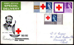 1963 Red Cross Centenary Congress Phosphor First Day Cover. - 1952-1971 Dezimalausgaben (Vorläufer)