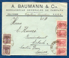 Argentina (Isla Verde) To Switzerland, 1909, Via Surface   (029) - Storia Postale