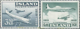 101130 MNH ISLANDIA 1959 40 ANIVERSARIO DE LA AVIACIÓN ISLANDESA - Colecciones & Series