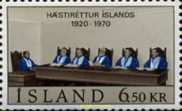 101223 MNH ISLANDIA 1970 50 ANIVERSARIO DE LA CORTE SUPREMA DE ISLANDIA - Collections, Lots & Séries