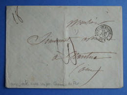 FRANCE  LETTRE  CHEMIN DE FER  1852   PETIT BUREAU  BOURG A NANTUA ++AFF. INTERESSANT+DP12 - Spoorwegpost