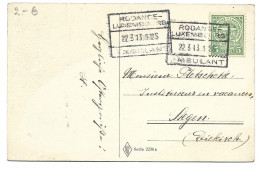 Cachet Ambulant Rodange-Luxembourg - 1907-24 Ecusson