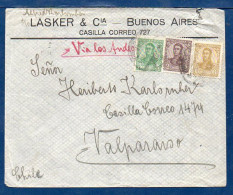 Argentina To Chile, 1911, Via Los Andes   (059) - Covers & Documents