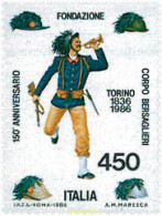 124596 MNH ITALIA 1986 150 AÑOS DE LA CREACION DEL CUERPO DE LOS BERSAGLIERI - 1. ...-1850 Vorphilatelie