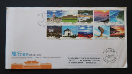 Taiwan Chine China 2013 FDC Voyagé Timbres De Vœux Voyages Monuments Paysages Greeting Stamps Travel Landscapes Used FDC - Monumentos