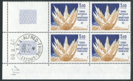 TAAF - N°153  - MINERAUX - 4 BLOCS DE 4 - COIN DATE 22.8.89  OBLITERES EN MARGE DE BUREAUX DIFFERENTS - Oblitérés