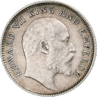 Inde Britannique, Edward VII, 1/4 Rupee, 1905, Calcutta, Argent, TTB, KM:506 - Colonias