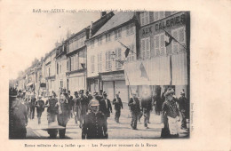 BAR-sur-SEINE (Aube) Occupé Pendant La Crise Viticole - Les Pompiers Revenant De La Revue Du 14 Juillet 1911 (2 Scans) - Bar-sur-Seine