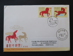 Taiwan Chine China 2013 FDC Voyagé + Carnet Année Du Cheval Year Of The Horse Postally Used FDC + Folder - Cavalli