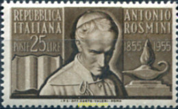 130374 MNH ITALIA 1955 CENTENARIO DE LA MUERTE DE ANTONIO ROSMINI - 1. ...-1850 Vorphilatelie