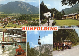 72462834 Ruhpolding Fliegeraufnahme Schwimmbad Pferdewagen Seilbahn Ruhpolding - Ruhpolding