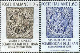 130483 MNH ITALIA 1958 VISITA DEL SHAH DE IRAN - 1. ...-1850 Prefilatelia