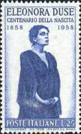 130484 MNH ITALIA 1958 CENTENARIO DEL NACIMIENTO DE ELEONORA DUSE - ...-1850 Préphilatélie