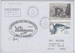 TAAF Navy Ship L'Aventure Cover 2 Signatures Ca Port-aux-Français 15.II.2001 (59972) - Poolshepen & Ijsbrekers