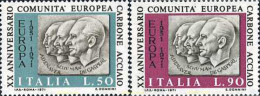 130894 MNH ITALIA 1971 20 ANIVERSARIO DE LA COMUNIDAD EUROPEA DEL CARBON Y EL ACERO - ...-1850 Préphilatélie