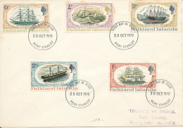 Falkland Islands FDC 30-10-1970 Complete Set Of 5 The Great Britain - Falklandeilanden