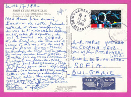 294337 / France - PARIS Place Theatre Opera  PC 1989 Vertou USED 3.60 Fr.  Vol Franco Soviétique «CNES - Glavcosmos Inte - Brieven En Documenten