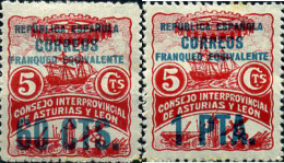 616645 MNH ESPAÑA. Asturias Y León 1937 REPUBLICA ESPAÑOLA. FRANQUEO EQUIVALENTE - Asturië & Leon