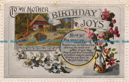 R127171 Greetings. To My Mother Birthday Joys. House. Flowers In Vases. 1923 - World