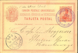 1898, Stationery Card From "Puerto Cabello" To Hamburg - Venezuela