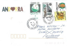 Letter To Murcia  (Spain)  , From Andorra, During Epidemic Covid-19, Return To Sender, 2 Pictures - Brieven En Documenten