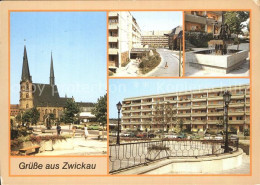 72461615 Zwickau Sachsen Katharinenkirche Brunnen Leineweber Neubaugebiet Alter  - Zwickau