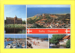 72461419 Saeby Schloss Fliegeraufnahme Hafen Strand Muehle Nordjylland - Denmark