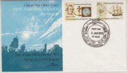 AAT 1973 200th Anniversary Of Cook In The Antarctic 2v  FDC Ca Davis  (59975) - FDC