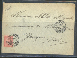 FRANCHISE MILITAIRE 1906 -N°4-SEMEUSE LIGNÉE 10c ROSE /LSC -Obl CàD TOURS GARE DU 27-5-06 - Covers & Documents