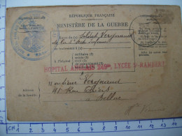 Bulletin De Santé D'un Militaire - Hôpital Anglais 249 Bis -Lycée St Rambert -1917 - Cartas & Documentos