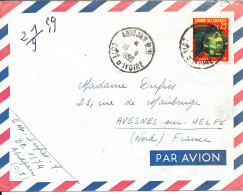 A.O.F. Ivory Coast Air Mail Cover Sent To France 1959 Single Franked - Briefe U. Dokumente