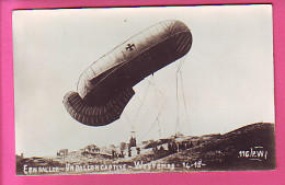 BELGIQUE GUERRE 14 18 CARTE PHOTO BALLON CAPTIF  WESTENDE  MILITARIA AVIATION - Other & Unclassified