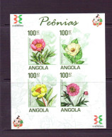 ANGOLA 2011 PIVOINES(FEUILLET) NON DENTELE  YVERT N°1677/80  NEUF MNH** - Other & Unclassified