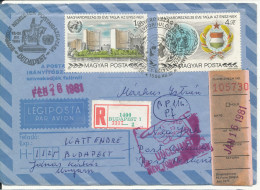 Hungary Registered Air Mail Cover Sent To USA 20-12-1980 Unclaimed And Returned To Sender With A Lot Of Stamps On Front - Briefe U. Dokumente