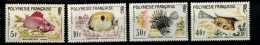 V - Polynésie Française: Année 1962 : Y&T 18/21 (Poissons) : 4 Timbres Tous NSC ** - Unused Stamps