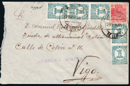 Lugo - Guerra Civil - Edi O 677(5)+ Esp. Móvil - Mat "Pantón 29/Dic/36" + Censura A Vigo - Briefe U. Dokumente