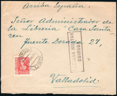 Lugo - Guerra Civil - Edi O 857 - Mat "Quiroga 9/1/38" + Censura A Valladolid - Covers & Documents