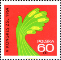 166986 MNH POLONIA 1969 5 CONGRESO DE LAS ORGANIZACIONES PARTIDARIAS - Neufs