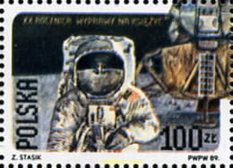 168530 MNH POLONIA 1989 20 ANIVERSARIO DEL PRIMER HOMBRE SOBRE LA LUNA - Unused Stamps
