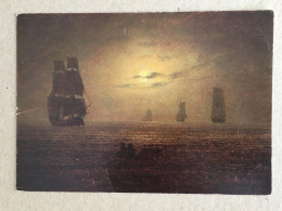 Kunstler Illustrateur - Painting Art - Caspar David Friedrich Mondnacht Mit Schiffen Auf Der Ostsee - Pintura & Cuadros