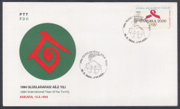 Turkey 1994 FDC International Year Of The Family, First Day Cover - Cartas & Documentos