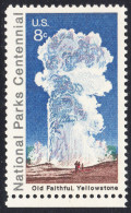 !a! USA Sc# 1453 MNH SINGLE W/ Bottom Margin (a3) - National Parks Cent.: Old Faithful - Ongebruikt