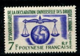 V - Polynésie Française: Année 1963 : Y&T 25 (Droits De L'Homme) : 1 Timbre NSC ** - Neufs